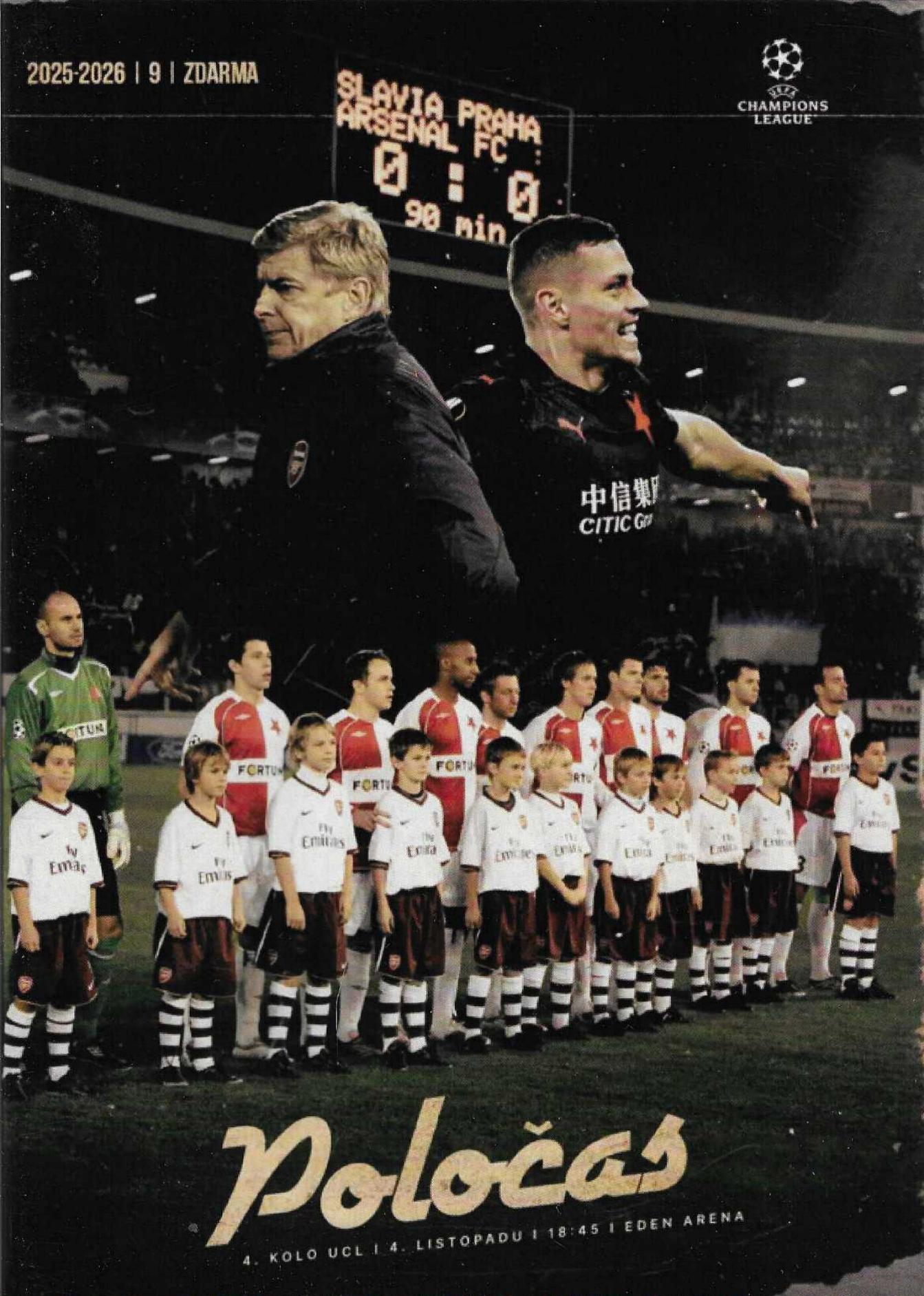 2025/26 CHAMPIONS LEAGUE - SLAVIA PRAGUE v ARSENAL